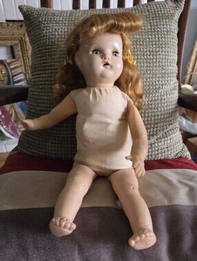 Vintage Baby Doll Cries & Sleeps Teeth Composition Head